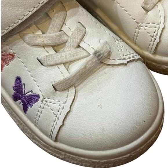 Toddler 6.5C Embroidered Butterfly Sneakers  Non-Slip, Hook & Loop Casual Play - Picture 4 of 16